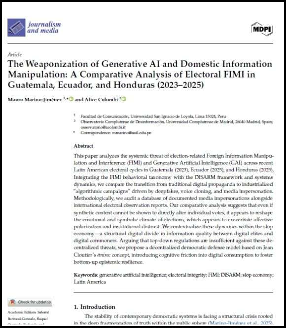 The Weaponization of Generative AI and Domestic Information Manipulation: A Comparative Analysis of Electoral FIMI in Guatemala, Ecuador, and Honduras (2023–2025)